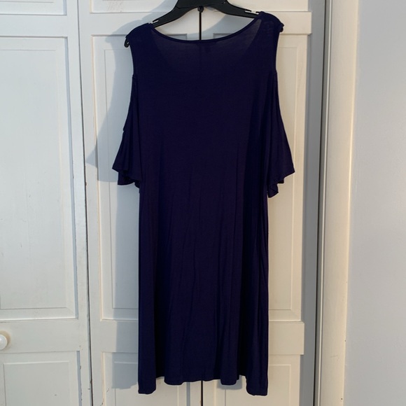 Freeway Women's Cold Shoulder Mini Dress - Navy Blue EUC - Picture 6 of 8